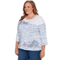 Plus Size Alfred Dunner Hilton Head Striped Floral Blouse - image 3