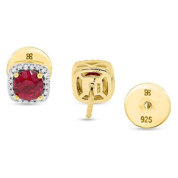 Gemstone Classics™ Created Ruby & Lab Grown Diamond Earrings