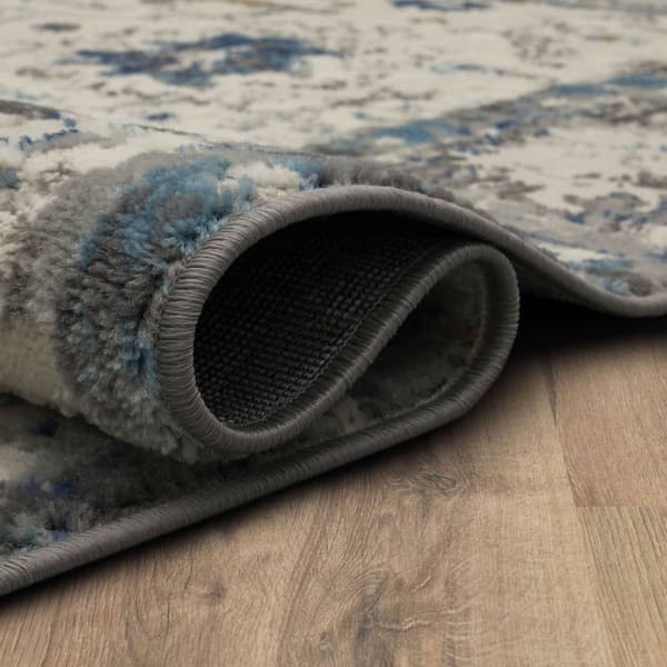 Mohawk Home Waldorf Grey/Dark Blue Area Rug