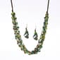 Ashley Cooper&#40;tm&#41; Olive Cube Bead Multi-Row Necklace w/ Earrings - image 1