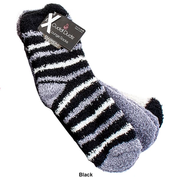 Womens Cuddl Duds® 3pk. Chunky Stripe Cozy Crew Socks Boscov's