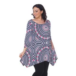 Plus Size White Mark Scoop Neck Maji Tunic