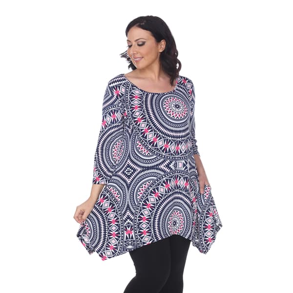Plus Size White Mark Scoop Neck Maji Tunic