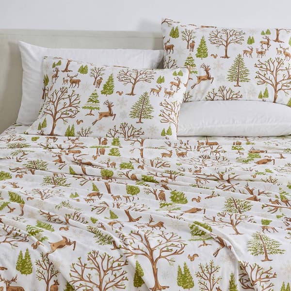 Freshfolds Cotton Flannel New Enchanted Woods 4pc. Sheet Set