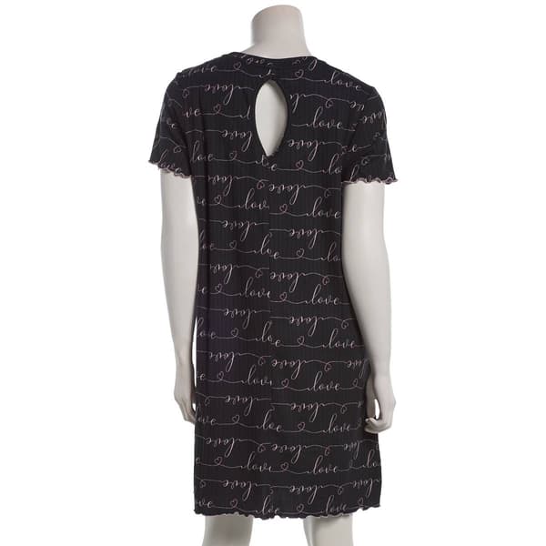 Womens Charmour Short Sleeve Love Script Nightshirts