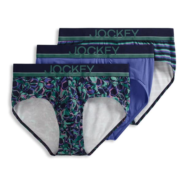 Mens Jockey® 3pk. True Style Briefs  - Green/Purple
