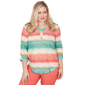 Womens Alfred Dunner Resort Living Biadere Tie Dye Stripe Henley - image 1