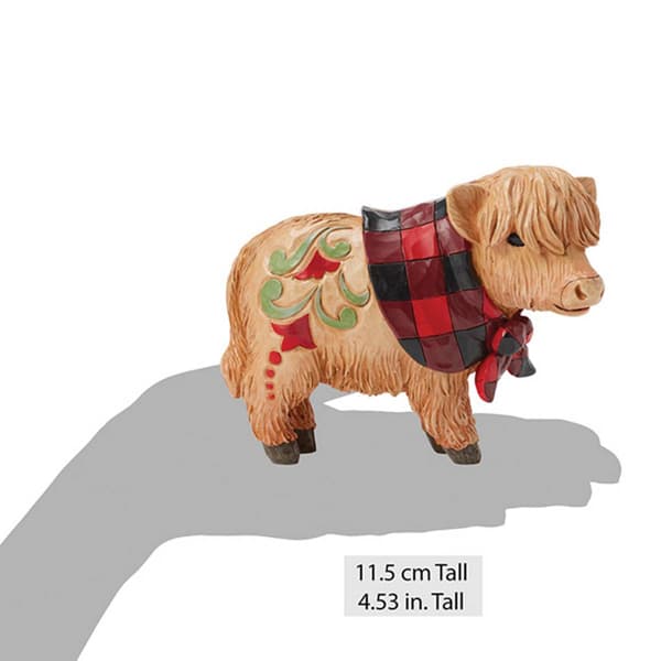 Jim Shore Highland Glen Highland Calf Christmas Figurine
