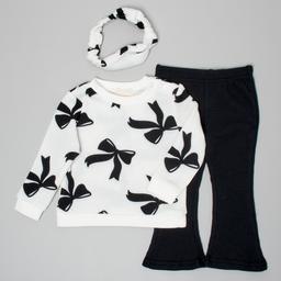Baby Girl (12-24M) BTween(R) Bow Sweatshirt & Flared Leggings Set