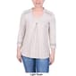 Womens NY Collection 3/4 Sleeve Split Neck Crochet Trim Blouse - image 5
