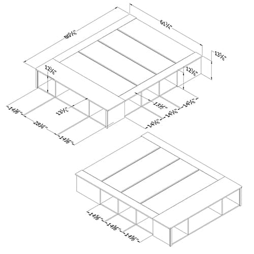 South Shore Flexible Queen Platform Bed with Storage