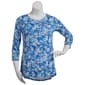 Plus Size Hasting & Smith 3/4 Sleeve Paisley Rayon Tunic - Blue - image 1