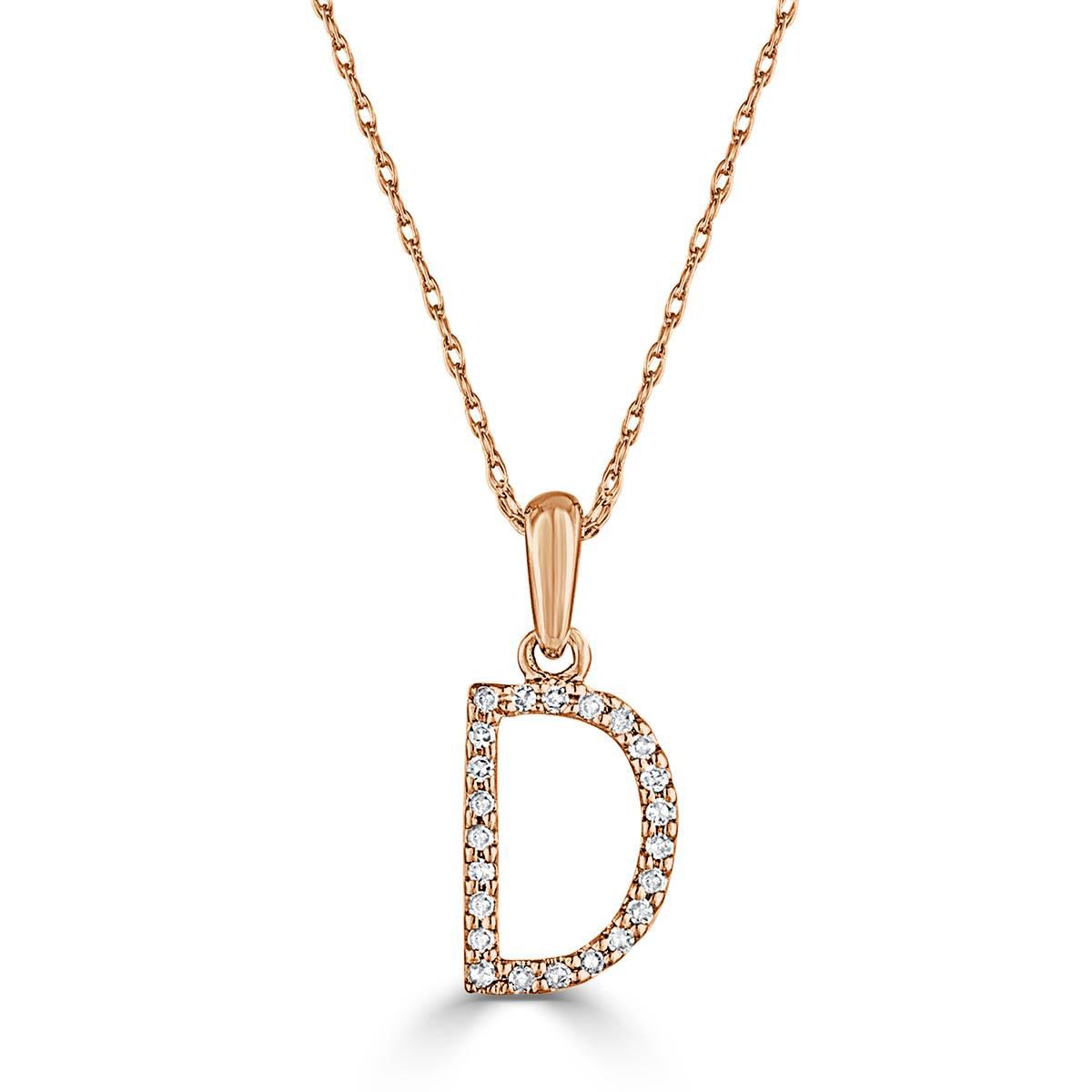 Diamond Classics™ 14kt. Rose Gold Initial D Letter...