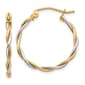 Gold Classics&#40;tm&#41; 14kt. Two-Tone 1.8mm Twisted Hoop Earrings - image 1
