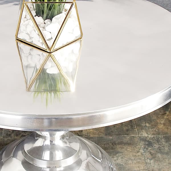 9th & Pike&#174; Silver Aluminum Traditional Coffee Table