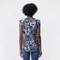 Petite Anne Klein Cap Ruffle Sleeve V Neck Floral Blouse - image 2