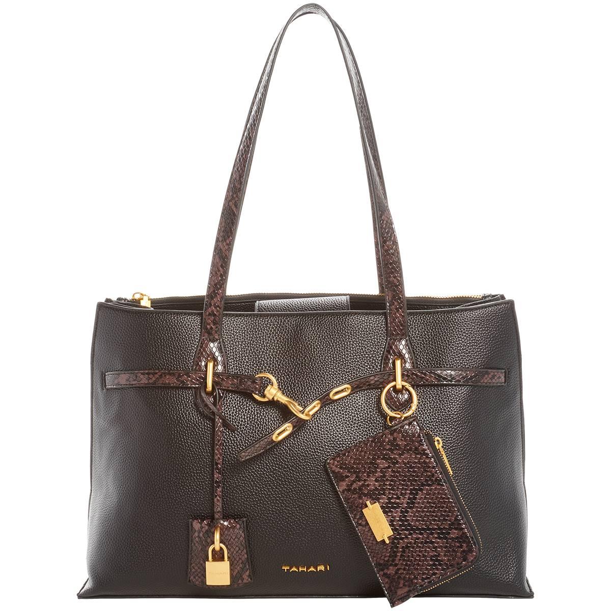 Tahari Ginny Tote Snake Trim