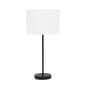 Simple Designs Black Stick Lamp w/White Fabric Drum Shade - image 2