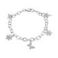 Sterling Silver Charm Bracelet w/ CZ Charms - image 1
