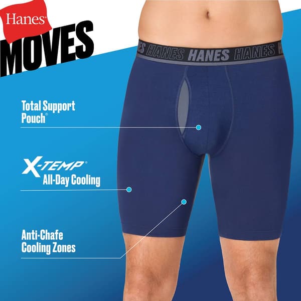 Mens Hanes Ultimate® Moves Cotton Stretch Boxer Briefs