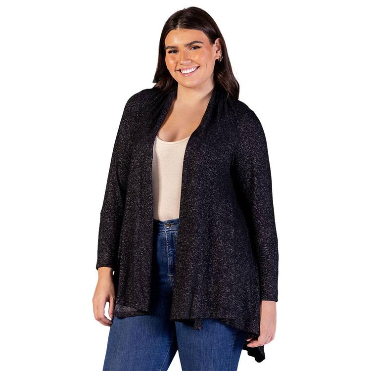 Plus Size 24/7 Comfort Apparel Long Sleeve Cozy Cardigan