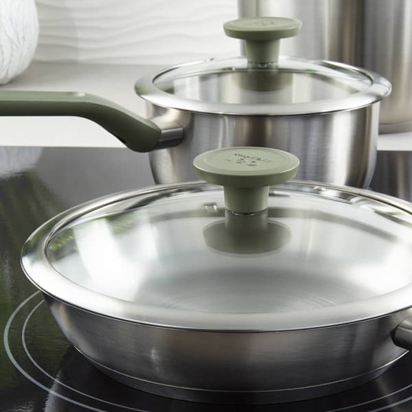 BergHOFF Bolt 8pc. Stainless Steel Cookware Set w/ Glass Lids