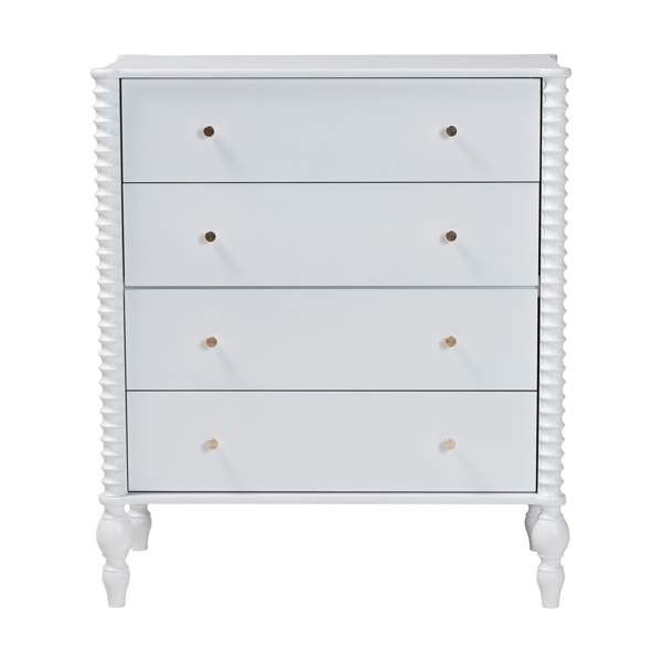 Baxton Studio Callison Spindle 4-Drawer Vertical Chest