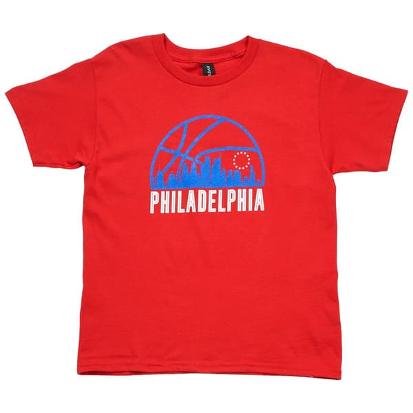 Boys (8-20) Tailgate Philadelphia Basketball Skyline Tee - image 