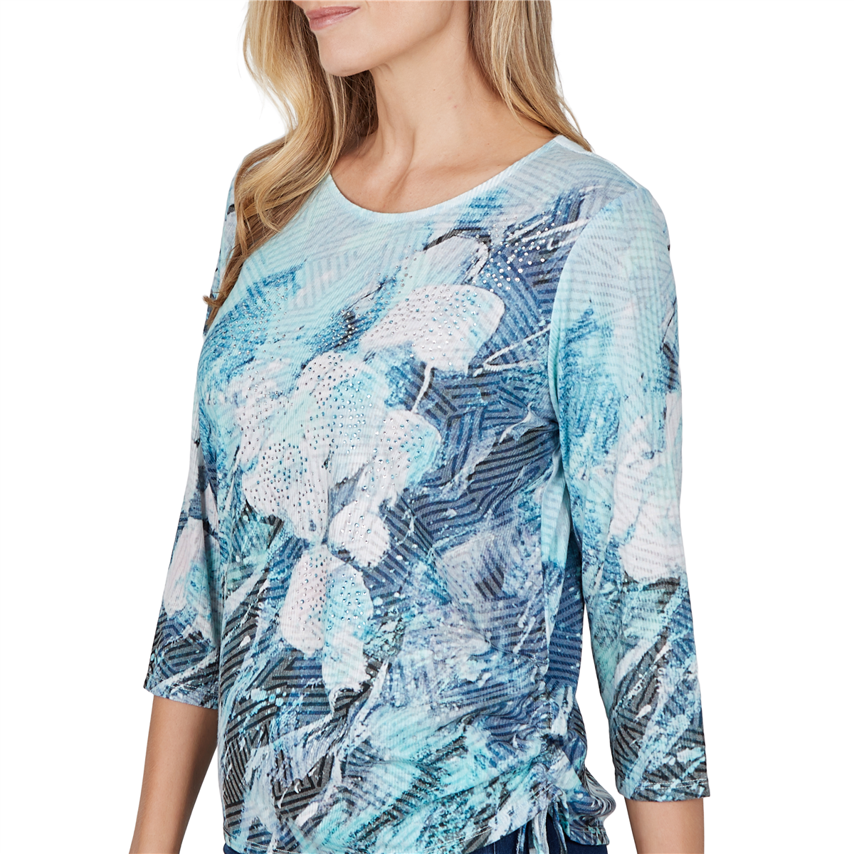 Womens Alfred Dunner Ann Arbor Abstract Watercolor Blouse