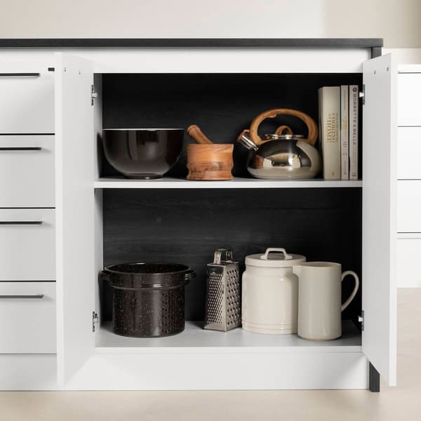 South Shore Myro Gray Oak Kitchen Island