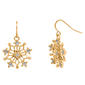 CZ Snowflake Fishhook Earrings - image 2