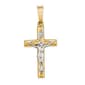 Unisex Gold Classics(tm) 14kt. Two Tone INRI Hollow Crucifix Pendant - image 1