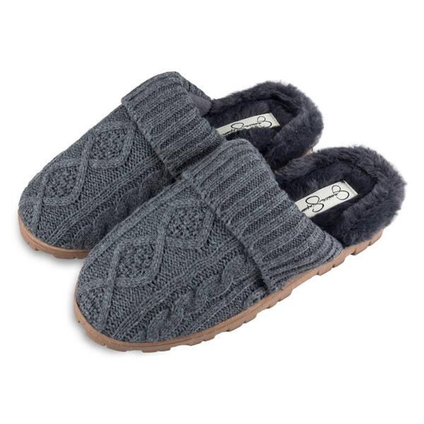 Womens Jessica Simpson Cable Knit Scuff Slippers
