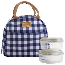 Fit & Fresh Portland Gingham Lunch Tote w/ 2 Containers