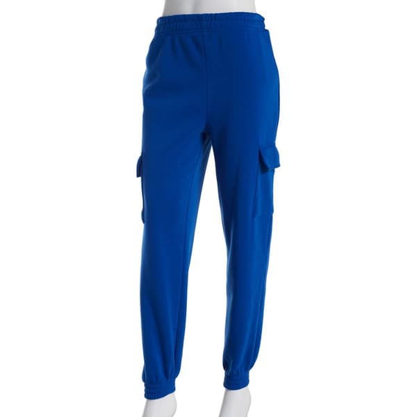 Juniors Derek Heart Fleece High Rise Cargo Joggers - image 