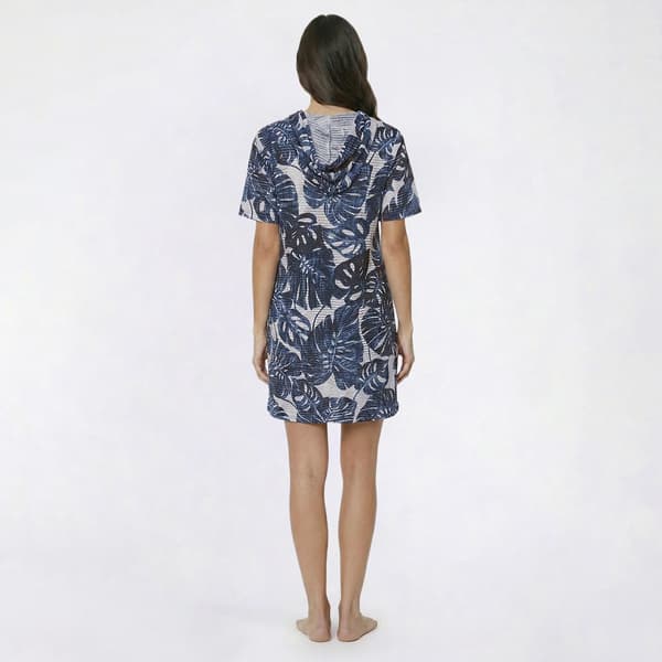 Womens J Valdi Monstera Tropical Zip Hoodie Swim Cover Up