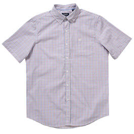 Mens Chaps Short Sleeve Stretch Plaid Shirt - Bright White