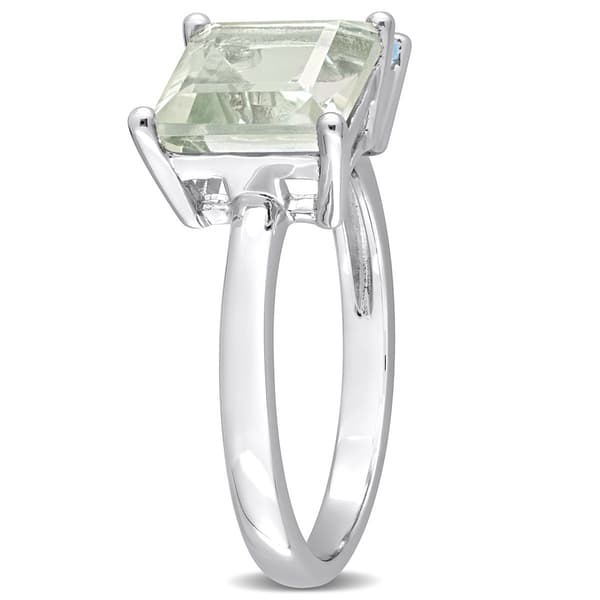 Gemstones Classics™ Octagon Green Quartz & Sky Blue Topaz Ring