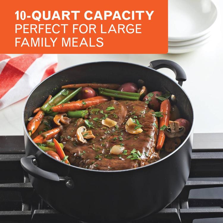 Farberware® DiamondMax™ 10.5-Quart Black Covered Stockpot