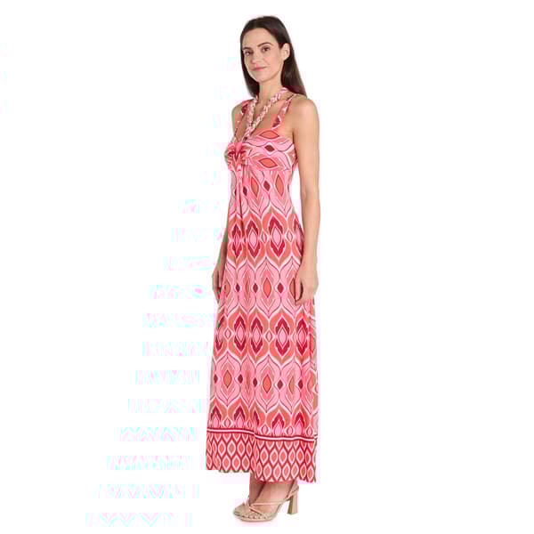 Womens R&M Richards Coral & Pink Maxi Dress