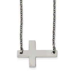 Mens Gentlemen's Classics(tm) Polished Sideways Cross Necklace