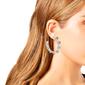 Steve Madden Clear Resin Pastel Multi-Color Stones Hoop Earrings - image 2