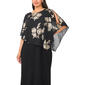 Plus Size MSK Solid Evening Gown with Foil Floral Overlay - image 4