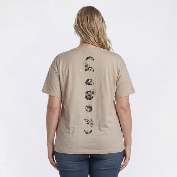 Juniors Plus Attitude Not Included Celestial Distressed Tee