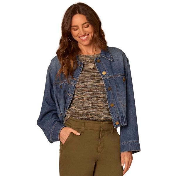 Womens Democracy Long Sleeve Elastic Hem Crop Jacket - image 