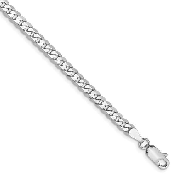 Gold Classics&#40;tm&#41; 3.8mm. 14k White Gold Beveled Curb Bracelet - image 
