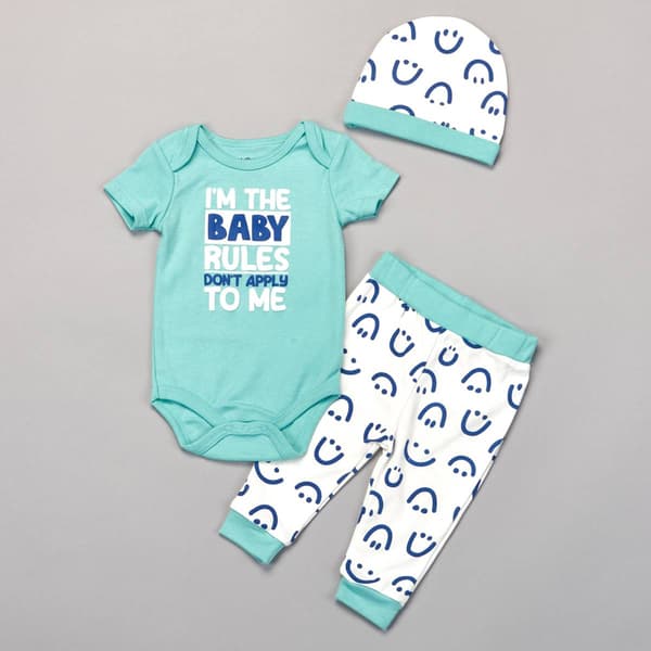 Baby Boy (NB-9M) bon bebe(R) Baby Bodysuit & Pants Set with Bib - image 