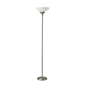 HomeRoots 71 Silver Metal Torchiere Floor Lamp With White Bowl - image 1