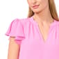Womens Cece Flutter Sleeve Shirred V-Neck Blouse - image 4