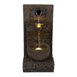 Alpine 3-Tier Cascading Fountain w/ Warm White LED Lights